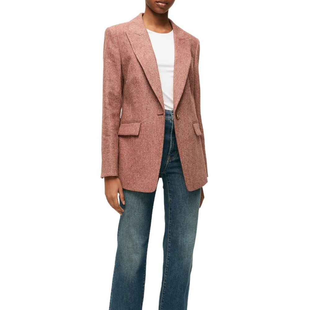 Veronica Beard Vega Dickey Jacket in Red Oak Melange